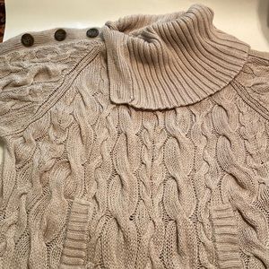 Max Azria medium short sleeve cowl neck cable knit sweater